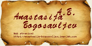 Anastasija Bogosavljev vizit kartica